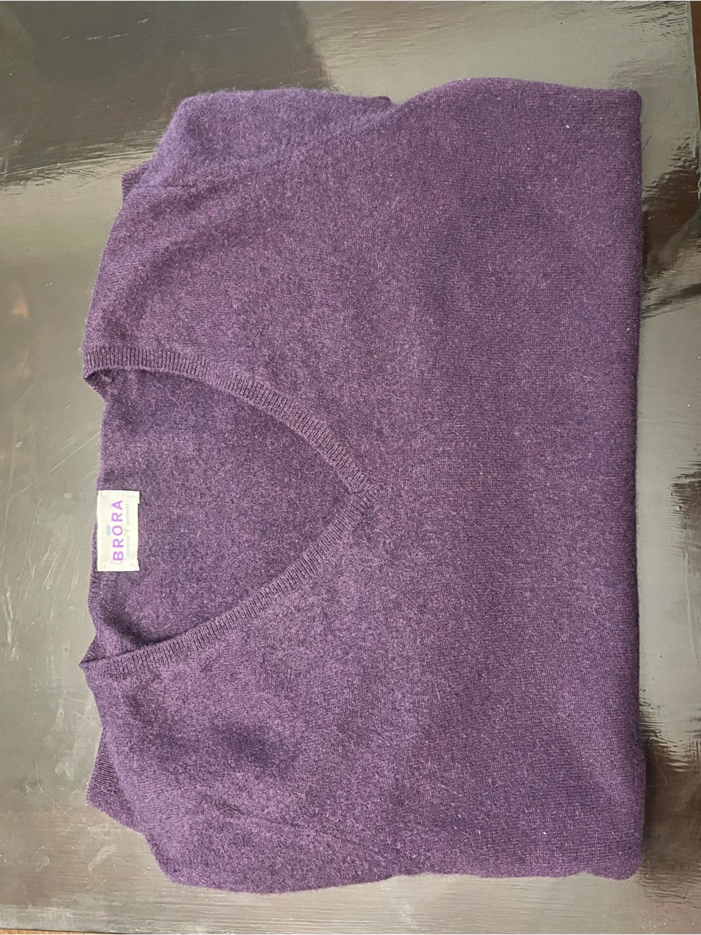 Vintage Brora 100% Scottish Luxury Cashmere V-neck Sweater